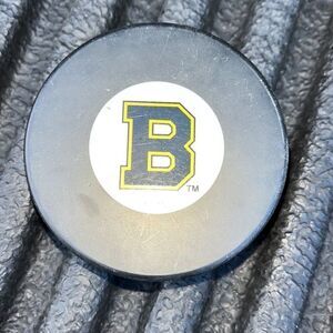 Authentic Boston Bruins NHL ice hockey puck in Gias Mfg Slovakia